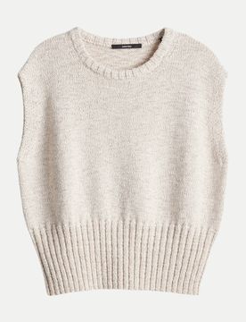 Stricktop Tuvalen aus Bändchengarn Beige 38