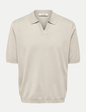 Gestricktes Poloshirt Beige S