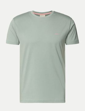 T-Shirt mit Kontrast Logo Grün XL