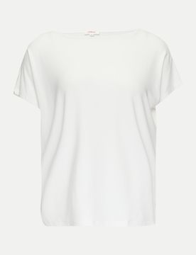 RED LABEL T-Shirt mit überschnittenen Schultern Weiß 44