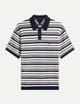 Loose-Fit Poloshirt Schwarz XL