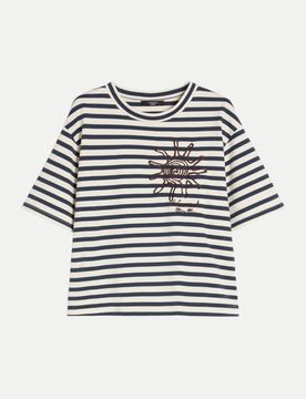 Boxy fit T-shirt SABATO Blau M