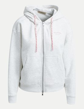 Sweatshirt-Jacke mit Rücken-Print Weiß M