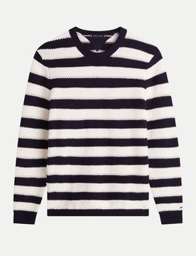 Gestreiftes Langarmshirt Schwarz M