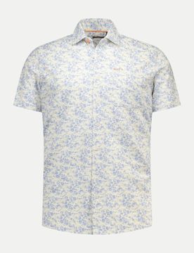 Kurzarm-Hemd mit Allover-Print Blau XL
