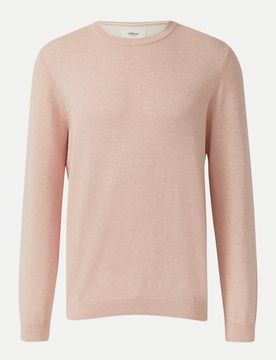 Red Label Strickpullover S.Oliver Red Label 3xl Baumwolle,Rundhals,Herren,Regular Fit,Basic,Lang,Rosa,Meliert