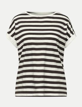 Basic T-Shirt mit Streifenmuster Mehrfarbig 36