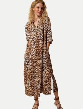 Tunika- Kleid mit Leo-Print Mehrfarbig 42