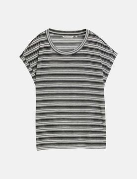 T-Shirt mit Streifen Grau L