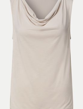 Top mit Wasserfall-Ausschnitt Beige 42