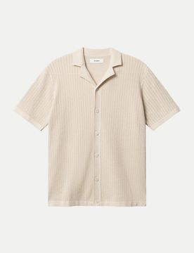 Kurzarm-Strickhemd Bride Beige XXL