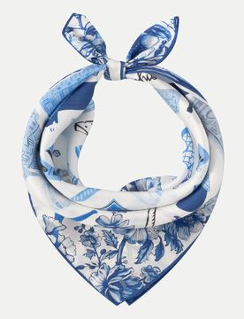 Seidenschal Nicki Paris 53x53cm Damen,Blau,Freizeit,Seide,Allover-Print