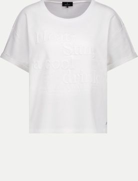 Kurzarm-Sweatshirt mit Schriftzug Weiß 40