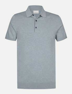 Polo mit Seidenanteil Grau M