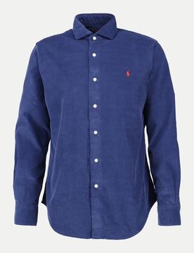 Polo Custom-Fit Cordhemd Blau S