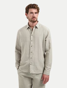 Hemd M Casual,Beige,Lang,Herren,Regular Fit,Gestreift,Leinen,Kent