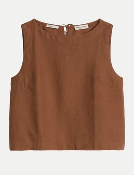 Marc O' Polo Top aus Leinen Braun 38