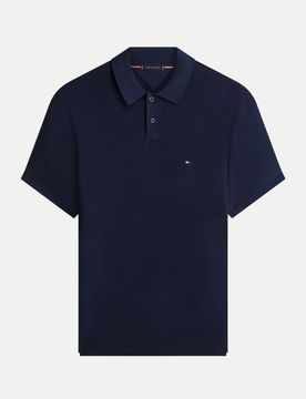 Loose-Fit Poloshirt Blau L