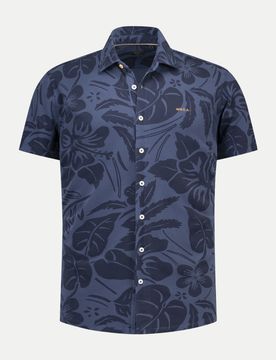 Kurzarmhemd Mit Allover-Print Xxl Regular Fit,Casual,Blau,Herren,Baumwolle,Kurz,Kent,Allover-Print