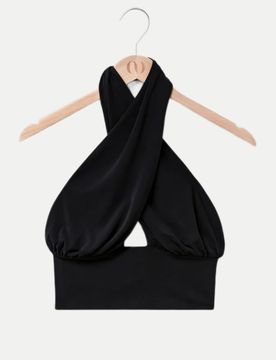 Neckholder- Top Agathe Schwarz 38