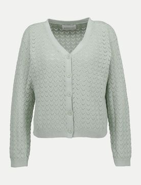 Strickjacke mit Ajour-Muster Grün 40