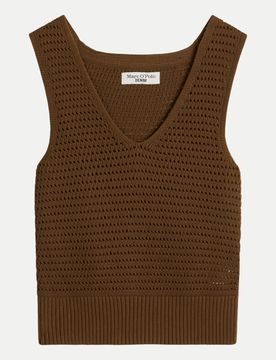 Marc O' Polo Top mit V-Ausschnitt Braun L