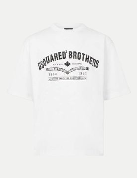 Loose Fit T-shirt mit Logoprint Weiß M