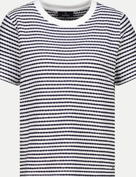 Gestreiftes T-Shirt mit Struktur Mehrfarbig 46