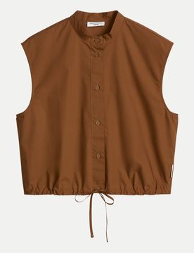 Marc O' Polo Bluse aus Papertouch-Popeline Braun XS