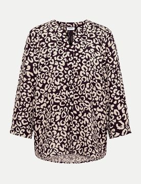 Tunikabluse mit Animalprint Schwarz M