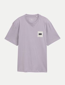 T-Shirt mit Rückenprint Violett XL