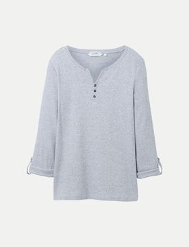 Langarmshirt mit Turn-Up-Funktion Grau M