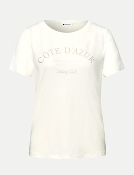 Shirt mit Schriftzug Weiß 40