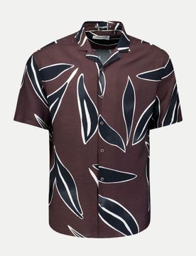 Kurzarmhemd mit Allover-Print Braun XL