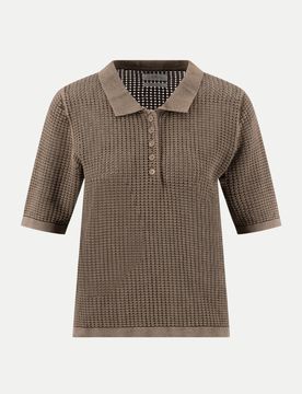 Poloshirt strukturiert Braun XL