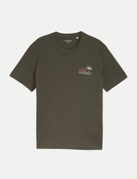 T-Shirt mit Print auf der Brust Braun M