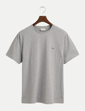 T-Shirt mit Logostickerei Grau S