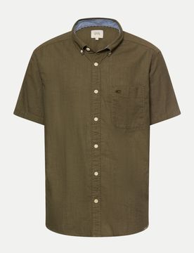 Kurzarmhemd mit Kontrastdetails Braun L