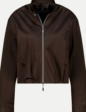 Nylon Jacke mit Stehkragen Braun 46
