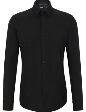 Black Hemd aus Baumwoll-Jersey mit Performance-Stretch Schwarz 40