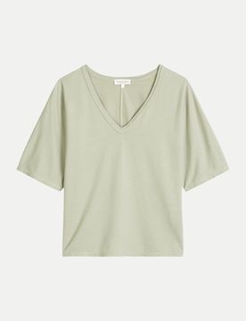 Marc O' Polo Shirt mit V-Ausschnitt Grün L