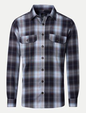 Casual-Fit Karo-Overshirt Blau L