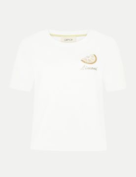 Cartoon Kurzarm Shirt Weiß 40
