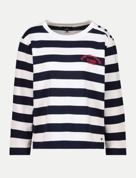 Sweatshirt mit Streifen muster Blau 36