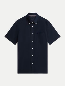 Kurzarm-Hemd in Seersucker-Qualität Blau L