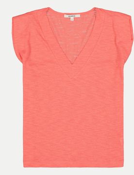Ärmelloses T-shirt mit V-Ausschnitt Orange L