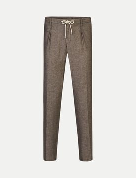 Hose aus Leinen- Mix Braun 52