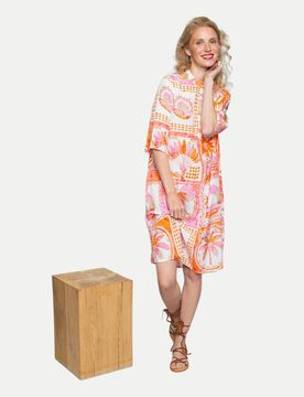 Lässiges Blusen-Kleid Mehrfarbig 38