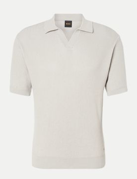 Orange Strickpolo Aravolo Beige L