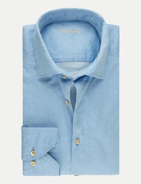 Oxford-Hemd Light Flanell Blau XL